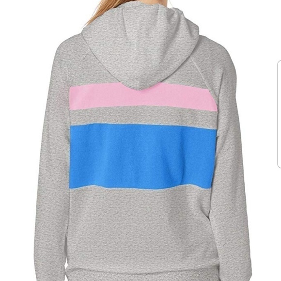 NWT Levi's gray striped hoodie with pink and blue stripes size M. - Picture 6 of 8
